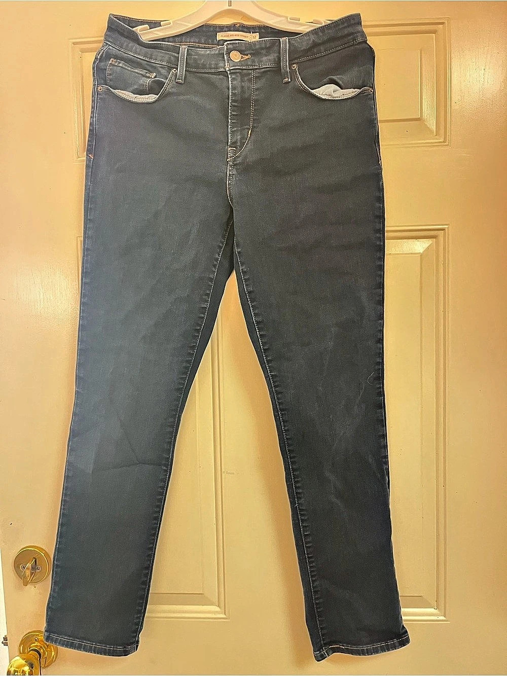 Levi's Classic Mid Rise Skinny Jeans Black Waist 12